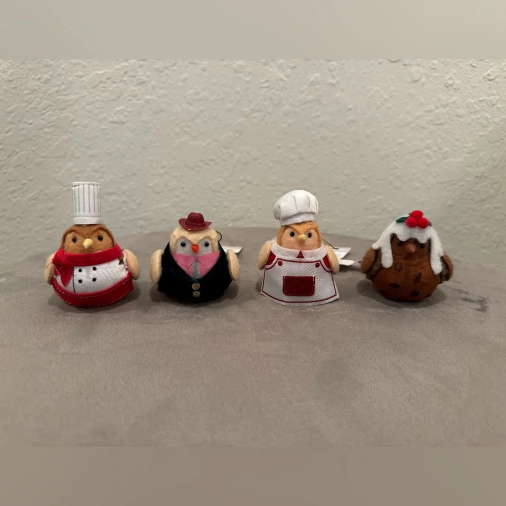 New Christmas Featherly Friends™ Fabric Bird Ornaments Wondershop™/ Set of 4